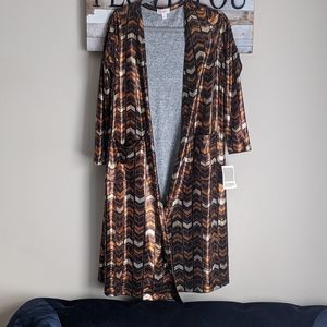 LuLaRoe Elegant Sarah Duster Cardigan, Gold Copper